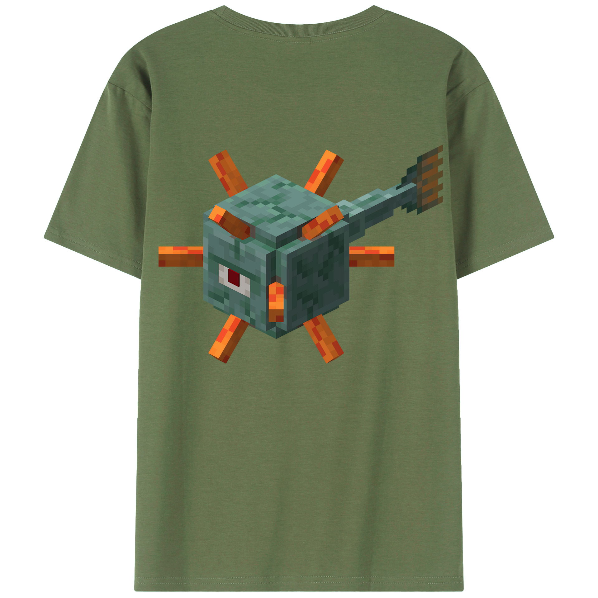 （画像用） マインクラフト ブロックの世界 Minecraft MC Block world 綿100％ メンズ半袖Tシャツ（バックプリント） 通気性